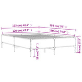 Bed Frame without Mattress Sonoma Oak 120x190 cm Small Double 3279818