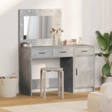 Dressing Table with Mirror Lights 2 pcs Grey Engineered wood 3334230
