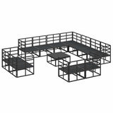 Garden Sofa Set with Cushion 12 pcs Black Aluminium 3378933