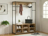 Coat Stand with Shoes Bench Artisan Oak 100 x 32 x 180.5 cm 8012037