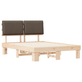 Bed Frame with Upholstered Headboard Taupe 160 x 200 cm 877267