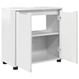 Bathroom Basin Cabinet High Gloss White 60 x 30 x 60 cm 888751