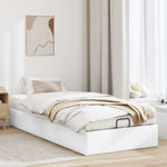 Ottoman Bed Frame without Mattress White Single Faux Leather 3310828