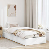 Ottoman Bed Frame without Mattress White Single Faux Leather 3310828