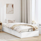 Ottoman Bed Frame without Mattress White Single Faux Leather 3310828
