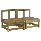 Middle Sofas with Cushions 2 pcs Impregnated Wood Pine 825463