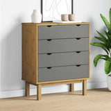 Drawer Cabinet OTTA Brown&Grey 76.5x39.5x90cm Solid Wood Pine 348583