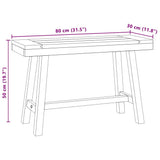 340742 Bench 80 cm Solid Wood Teak