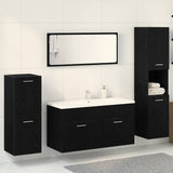 Bathroom Furniture Set 4 pcs Black Oak 30 x 30 x 130 cm 3334363