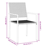 Garden Chair Set of 2 Black PE rattan, powder-coated steel 364098