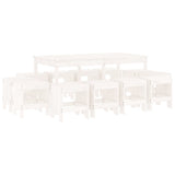 Garden Dining Set White Solid pine wood Durable Garden Dining Set 3157722