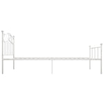 ZNTS 284516 Bed Frame without Mattress White Metal 90x200 cm