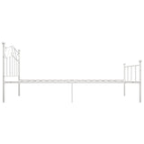ZNTS 284516 Bed Frame without Mattress White Metal 90x200 cm