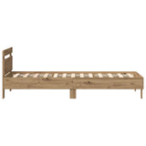 Bed Frame with LED Artisian Oak 80 x 200 cm Engineered Wood 8009001