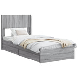 Bed Frame with Storage and Headboard Grey Sonoma 75 x 190 cm 3414430