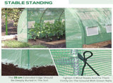 Polytunnel Greenhouse Walk-in Grow House Tent with Roll-up Sidewalls, Zipped Door and 6 Windows, T3398P325242