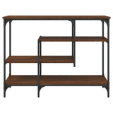 Console Table with Shelves Brown Oak 100x35x75 cm 837791