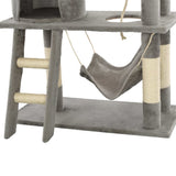 Cat Tree with Sisal Scratching Posts 140 cm Grey 170583