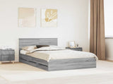 Bed Frame with Drawer Grey Sonoma 120 x 190 cm Engineer Wood 3408003
