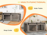 118cm Dog Crate Furniture with Removable Cushion for Extra Large Dogs - Walnut Brown T3398P349631
