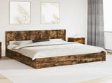 Bed Frame with Storage and Headboard Smoked Oak Engineered Wood 3414435