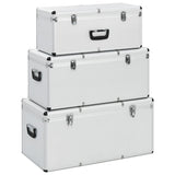 Storage Cases 3 pcs Silver Aluminium 91852