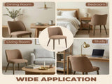 Dining Chairs Set of 2, Linen Upholstered Kitchen Chairs with Padded Seat, Curved Backrest, T3398P548733