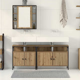 Bathroom Vanity Units with Shelf 3 pcs Brown Engineered wood 3334398