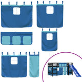 Kids' Loft Bed with Curtains without Mattress Blue 80x200 cm 3207016