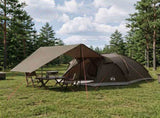 Cabin Tent with Roof Brown grey 8-Person Polyester and Steel 42029013