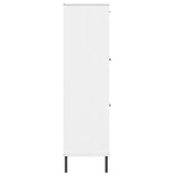 Bookcase with Metal Legs White 90x35x128.5 cm Solid Wood OSLO 351014