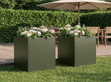 Garden Planter 2 pcs Olive Green 40 x 40 x 75 cm 8005379