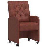 Dining Chairs with Wheels 2 pcs Shiny brown 58 x 67 x 97 cm 42017860