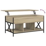Coffee Table Sonoma Oak 100x55x50 cm Engineered Wood and Metal 845337