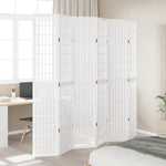 ZNTS Room Divider 6 Panels White Solid Wood Paulownia 358796