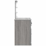 Dressing Table with LED Lights Grey Sonoma 90x42x132.5 cm 834976