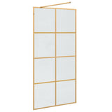 Walk-in Shower Wall Gold 100 x 195 cm Tempered Glass 42022059