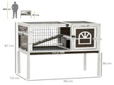 Wooden Rabbit Hutch, Guinea Pig Cage, with Removable Tray, Openable Roof T3398P555852