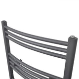 Grey Bathroom Central Heating Towel Rail Radiator Curve 500x1160mm 141899