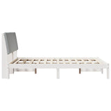 Bed frame White and light grey 140 x 190 cm Solid pine wood 878758