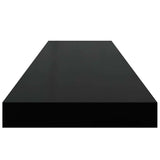 Floating Wall Shelves 2 pcs Black 90x23.5x3.8 cm MDF 323839