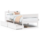 Bed Frame without Mattress White 100x200 cm Solid Wood Pine 3307129