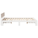 Bed Frame with Headboard White 120 x 200 cm Solid Pine Wood 872654