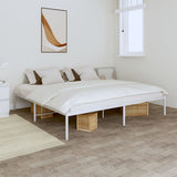 Metal Bed Frame without Mattress White 193x203cm 350919