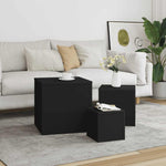 Side Tables 3 pcs Black Engineered Wood 808586
