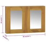 ZNTS Mirror Cabinet 60x10x40 cm Solid Wood Teak 338242