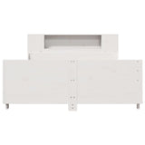 ZNTS Bed Frame without Mattress White 135x190 cm Double Solid Wood Pine 3323777