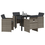 Garden Dining Set 5 pcs Grey Poly Rattan 3380597