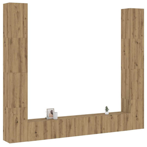ZNTS Wall Mounted TV cabinets 6 pcs Artisan Oak Engineered Wood 3328988