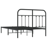 Bed Frame Black Powder-Coated Steel 120x190 cm Small Double 352575